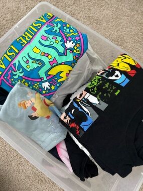 50 Disney Tees Bundle – Disney and Small Shop Shirts (s,m and L)
